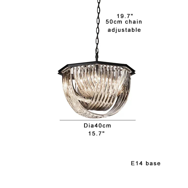 DecorBites™ Black Gold Crystal Glass Ceiling Pendant Lights, Luxury Nordic Dining Table Lighting Lamps