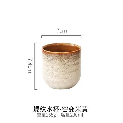 DecorBites™ Japanese Style Ceramic Tea Cup Porcelain Drinkware Mug - 1pc