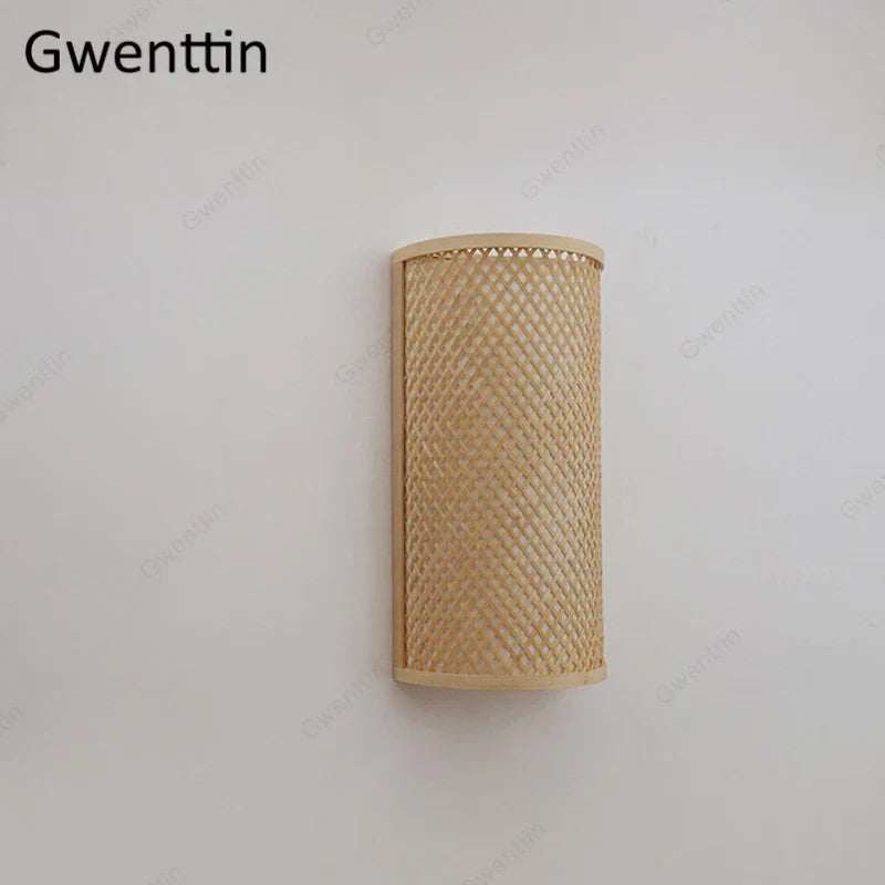 ديكوربايتس™ مصابيح حائط من الخيزران، شمعدانات، تركيبات إضاءة LED لغرفة النوم والحمام والسلالم