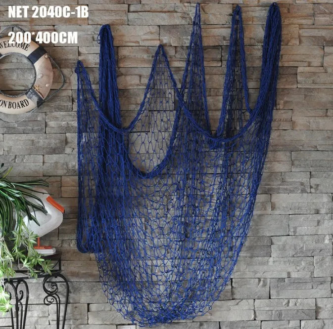 DecorBites™ Decorative Fishing Net Wall Hanging, Nautical Marine Home Decor Accessory