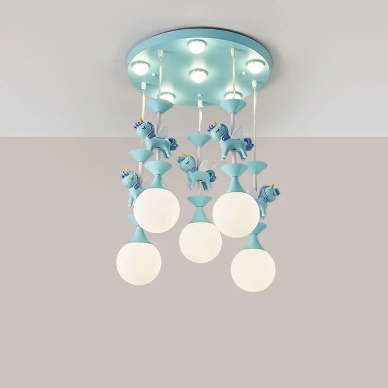 DecorBites™ Children's Carousel LED Chandeliers: Nordic Princess Decor Pendant Lights for Living Room