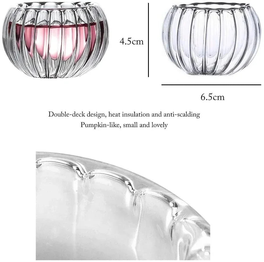 DecorBites™ Double Wall Glass Teacup Set for Beer, Tea, Espresso, and Whisky