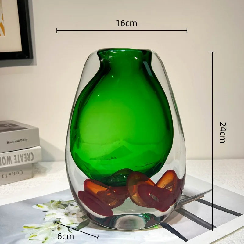 DecorBites™ Clear Fruit Tray Vase: Double Color Transparent Terrarium for Home Decor