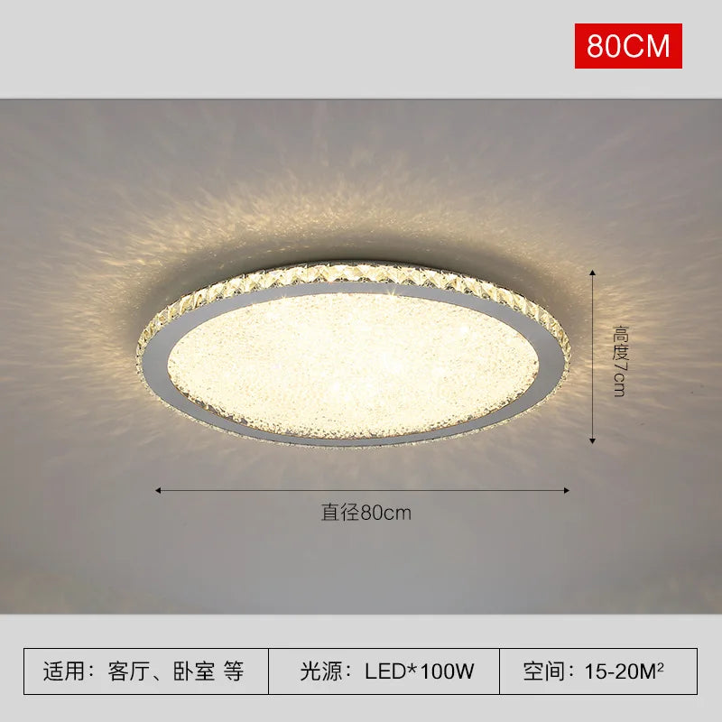 DecorBites™ Crystal Round LED Ceiling Chandelier - Modern Stainless Steel Light