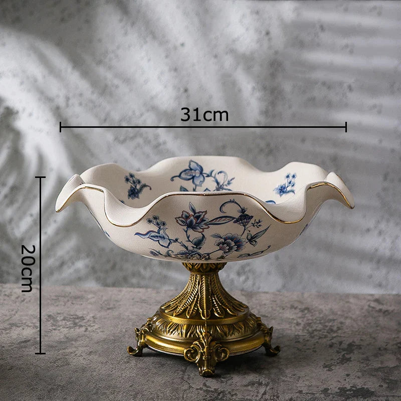 طبق حلوى وطبق وعاء وجبات خفيفة من DecorBites™ بنمط زهرة زرقاء