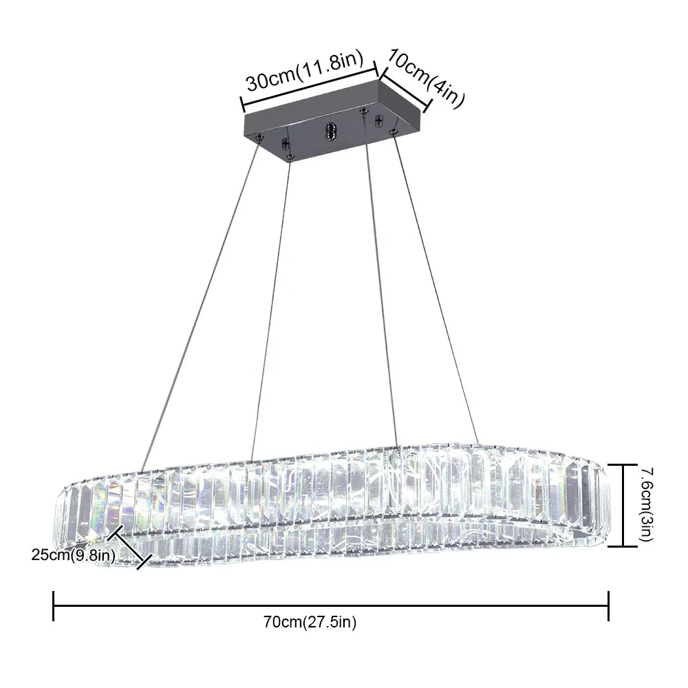 DecorBites™ Crystal Oval LED Chandelier: Nordic Design Pendant Light for Living, Bedroom, Hotel
