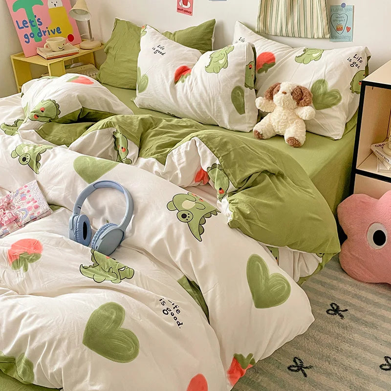 DecorBites™ Cloud Cotton Printed Bedding Sets | Super Soft Quilt Set for School Home Twin King