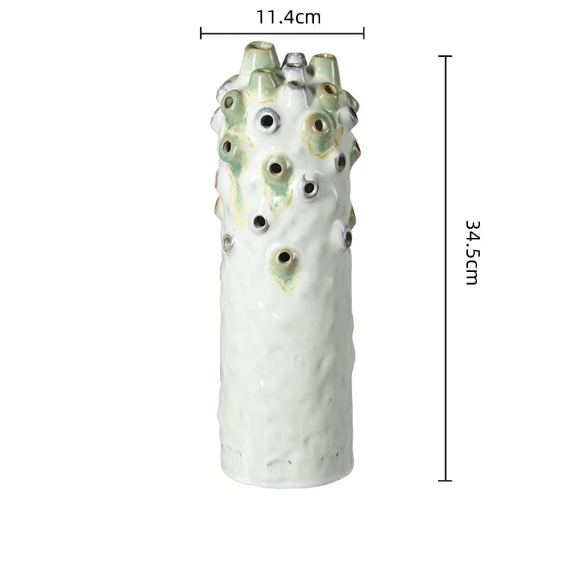 زينة سيراميك على شكل كرة مرجانية من DecorBites™: أعمال فنية من الفخار الخشن لديكور منزلي أنيق