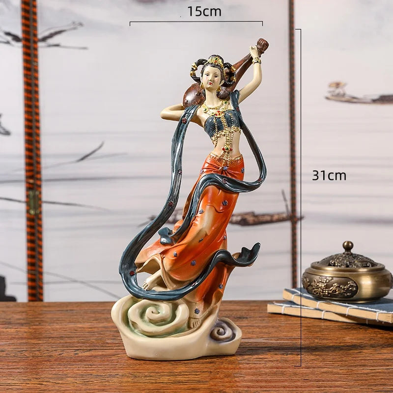 DecorBites™ Chinese Goddess Fairy Sculpture Musical Instrument Home Decor Figurine