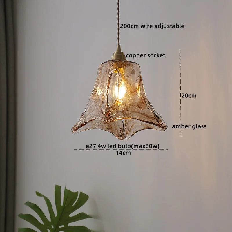 DecorBites™ Clear Glass LED Pendant Light | Nordic Hanging Chandelier for Kitchen, Living Room