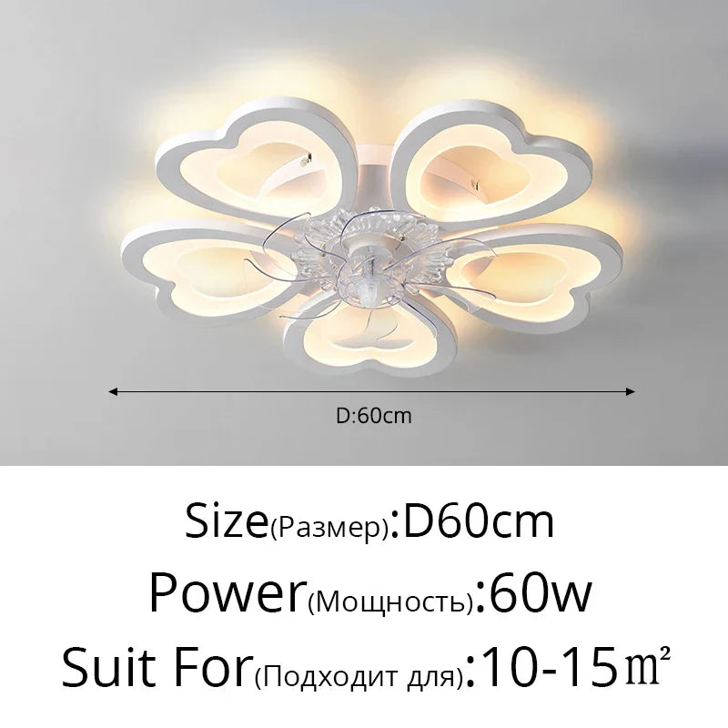 DecorBites™ Dimmable Ceiling Fan Lights with Remote Control for Living Children's Bedroom Dining Room