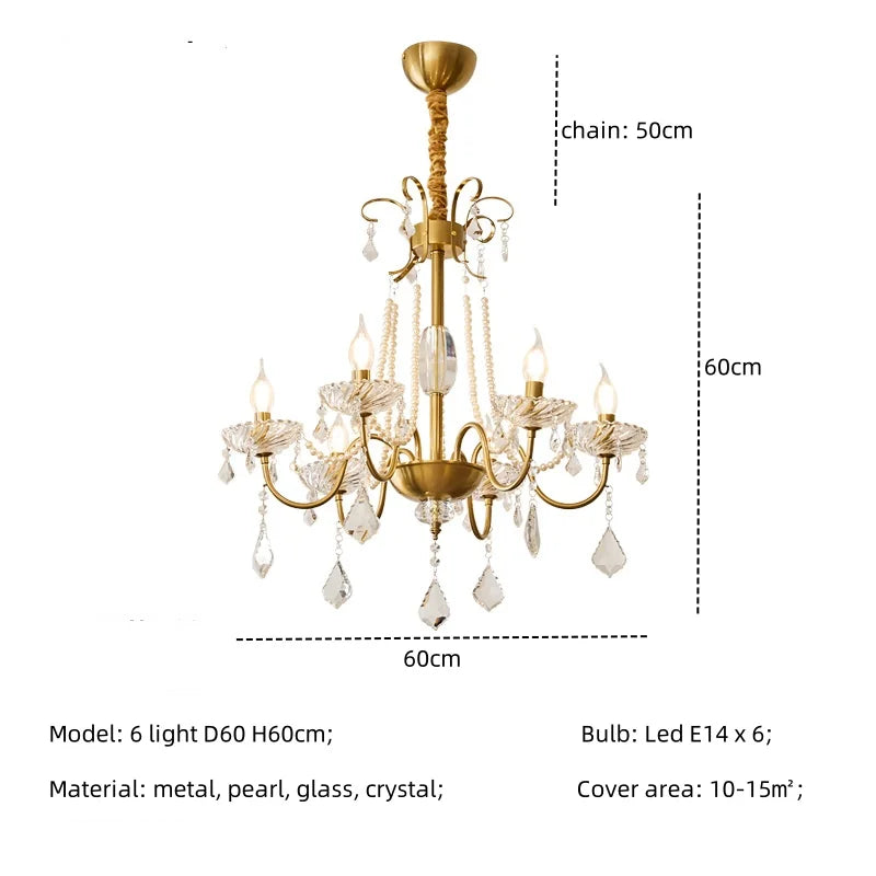 DecorBites™ Crystal LED Chandelier Living Room Luxury Lighting E14 Pendant Lamparas