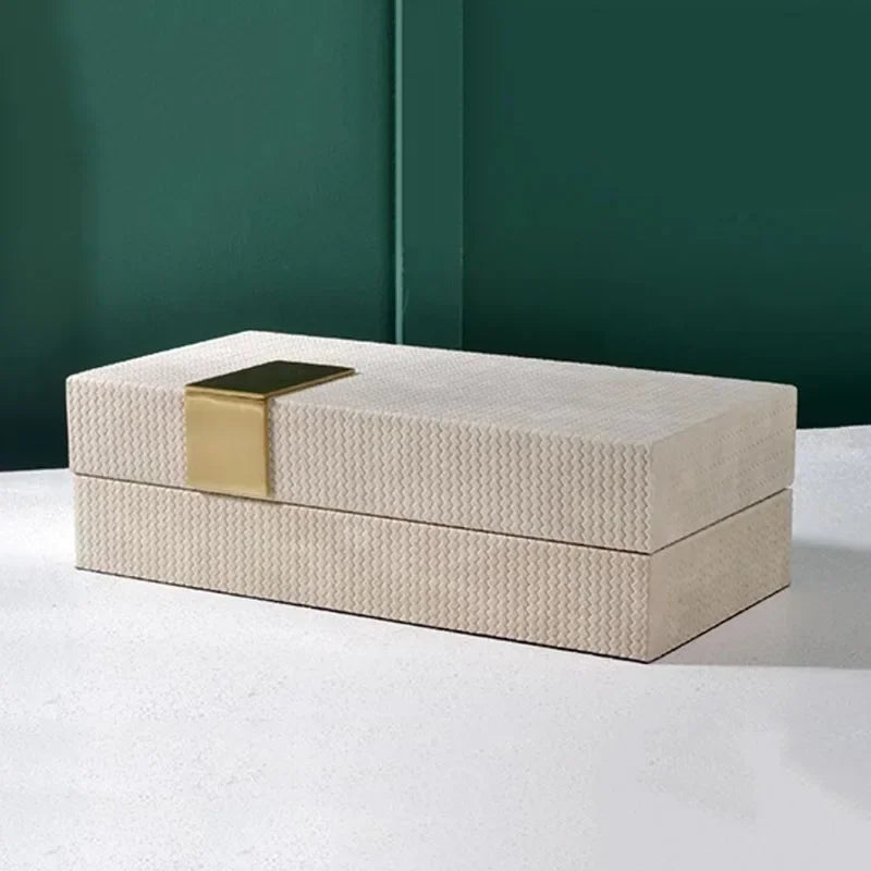 DecorBites™ Leather Jewelry Box: Chic Storage Solution for Dresser or Desk