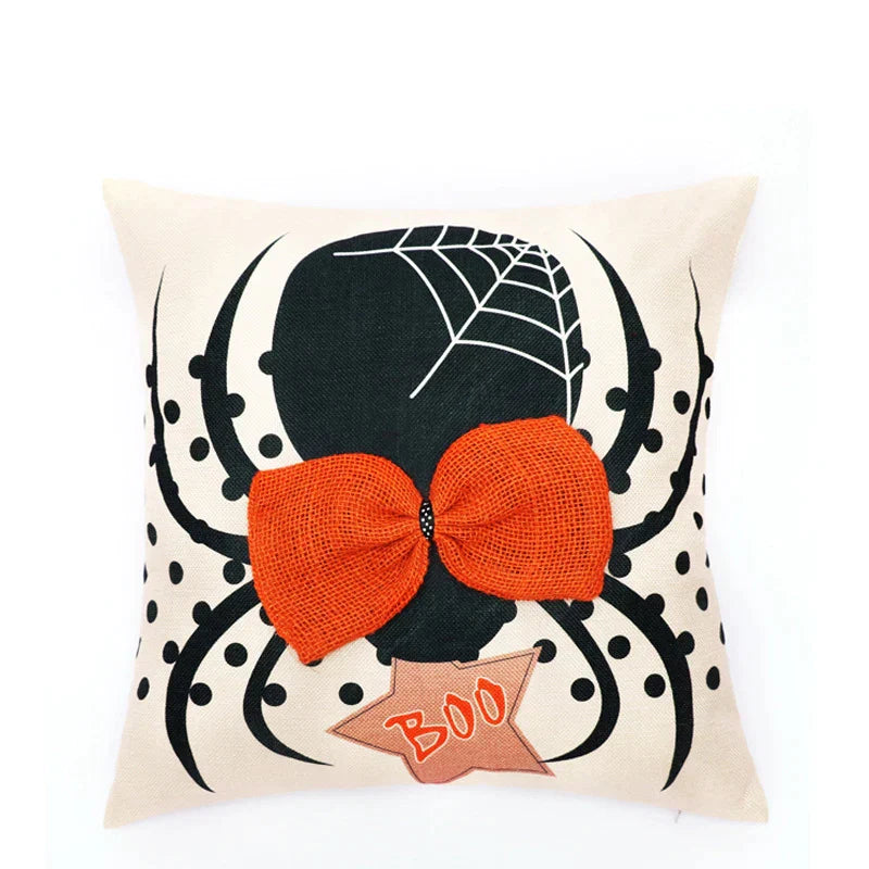 DecorBites™ Halloween Wizard Hat Spider Embroidered Throw Pillow Cover
