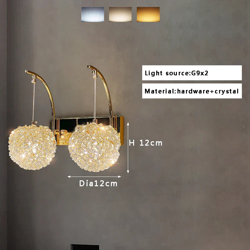 Lámpara de pared DecorBites™ con cuentas de cristal y luz LED para decoración del hogar y sala de estar