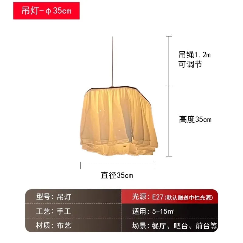 DecorBites™ French Design LED E27 Fabric Pendant Lights for Atmosphere Decor in Hotels, Restaurants, and Bars