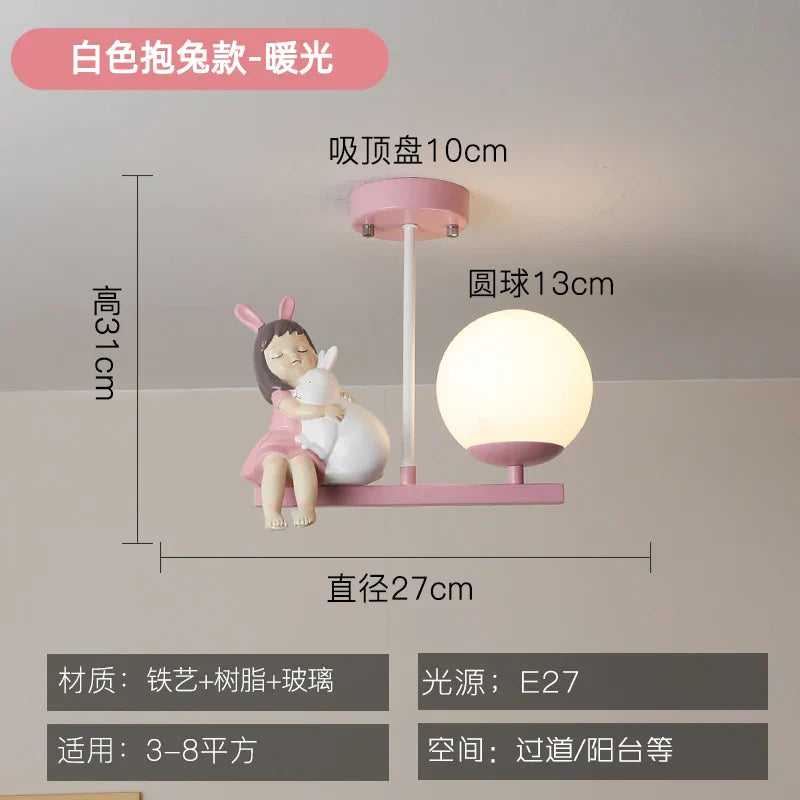 ديكوربايتس™ - مصباح سقف LED لحماية العين برسومات كرتونية لغرفة الأطفال