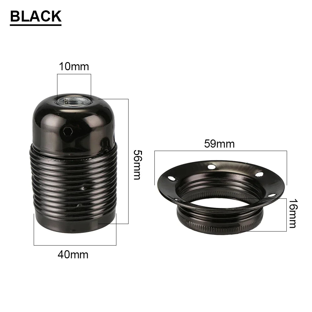 DecorBites™ Industrial Metal Lamp Base Holder E26 E27 Light Sockets for Pendant Shade