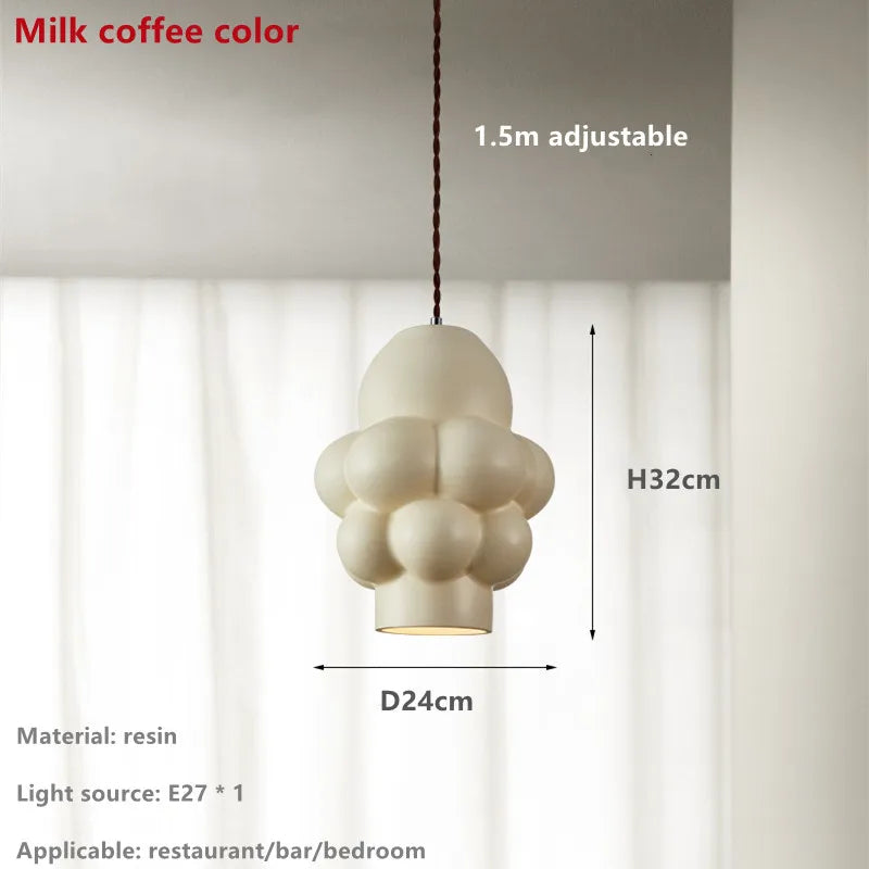 Lámpara de araña LED Creamy Wind de DecorBites™: Estilo nórdico Wabi Sabi para comedor, dormitorio y bar.