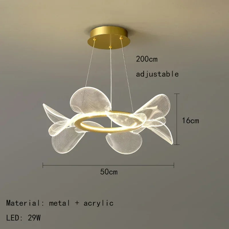 Lámpara de araña LED DecorBites™ con forma de flor: Colgante acrílico de lujo para sala de estar, dormitorio y cocina modernos.