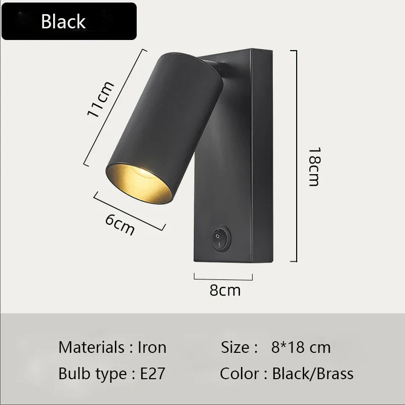 DecorBites™ Black Brass LED Wall Sconce Lighting Fixture - Nordic Art Wall Lamp