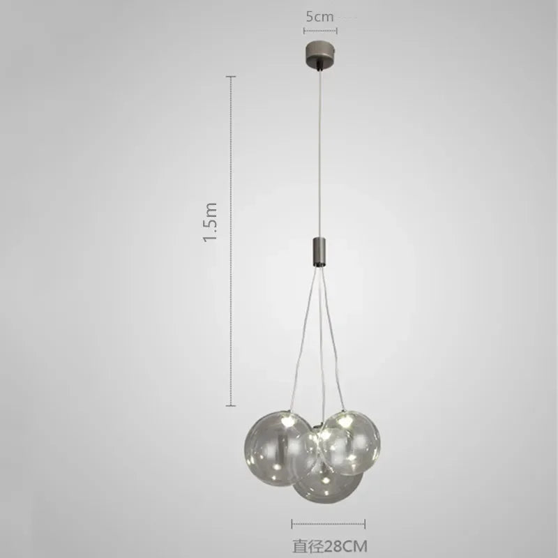 DecorBites™ Glass Ball LED Pendant Light Fixture for Home Decor and Lighting in Various Rooms