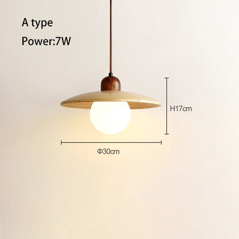 DecorBites™ Japanese Style Wooden Pendant Lamp for Bedroom and Restaurant Decor