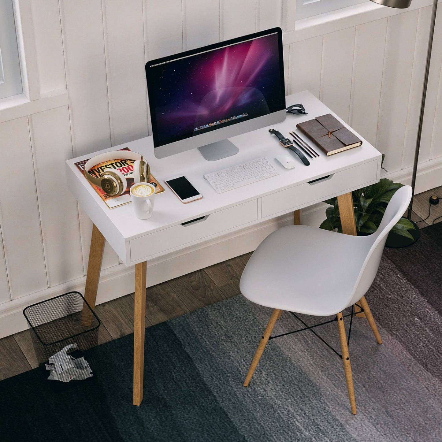 Bjarne - Writing Computer Desk Simple Study Table Makeup Vanity Table