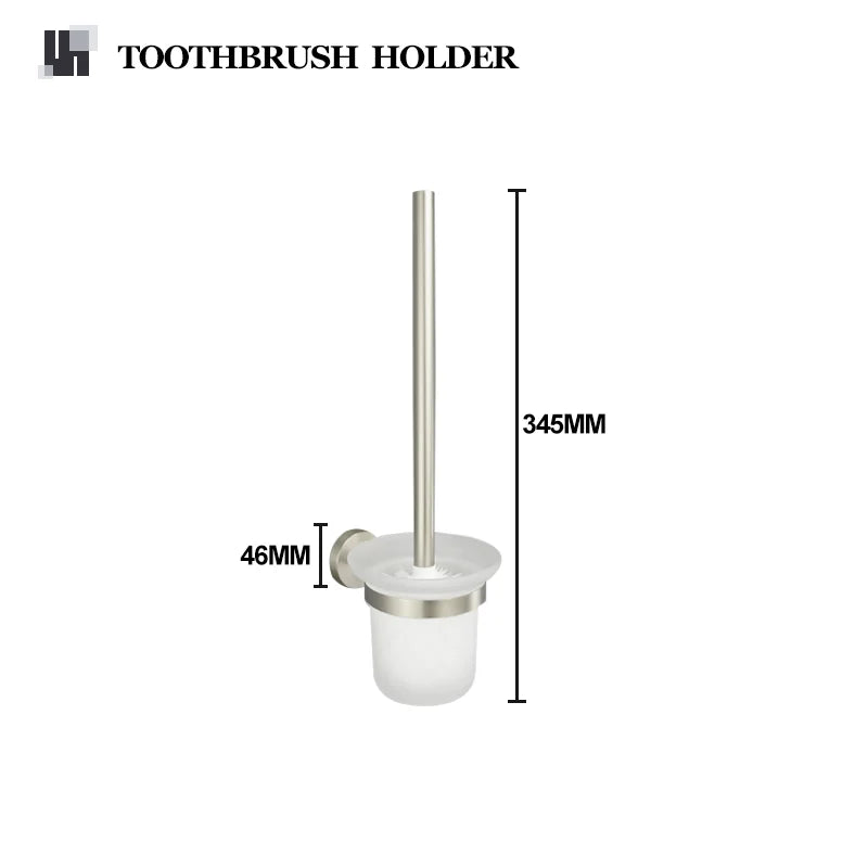 DecorBites™ Brushed Nickel Stainless Steel Bathroom Hardware Set Towel Bar Ring Holder Robe Hook