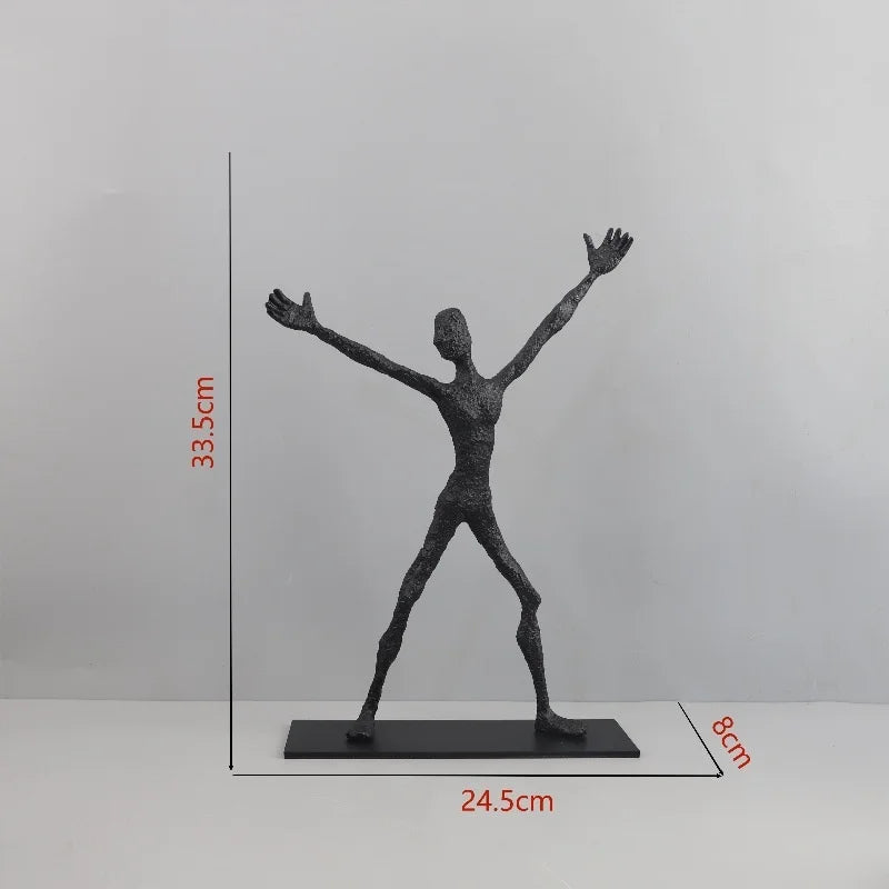 DecorBites™ Geometric Couple Cast Iron Figure Sculpture for Home Decor