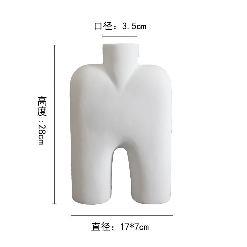 Jarrón geométrico de cerámica DecorBites™ | Adornos irregulares | Accesorios de decoración para el hogar