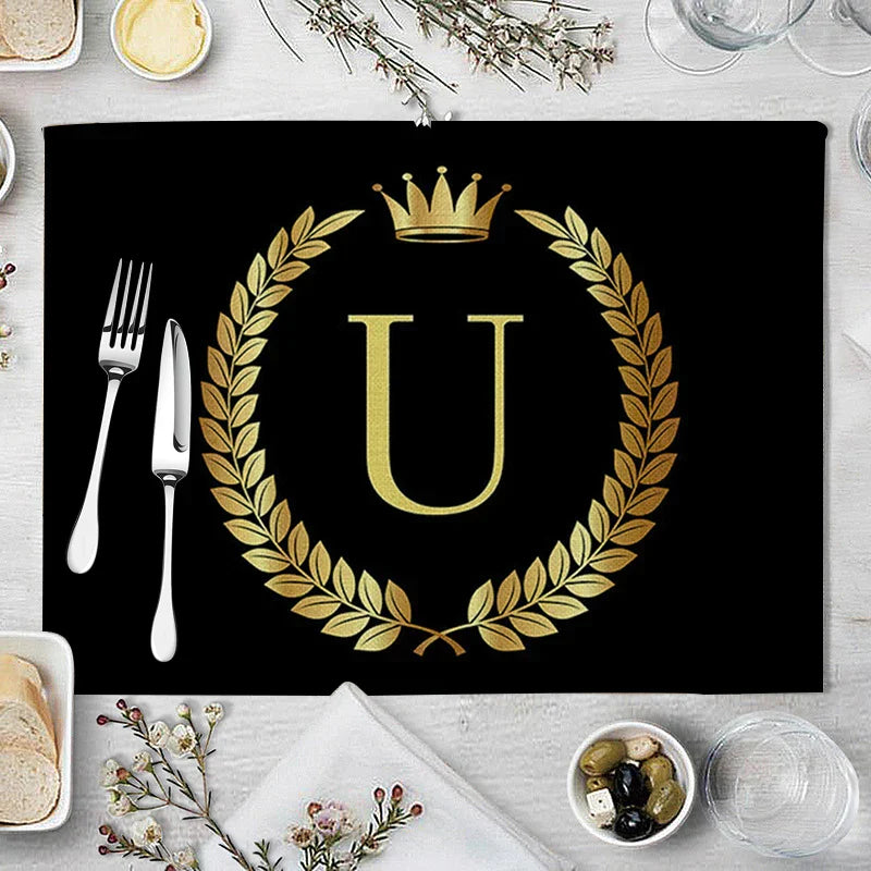 DecorBites™ Kitchen Table Mats Set of 4, 42*32cm, Cotton Linen Coasters for Dining Home Decor
