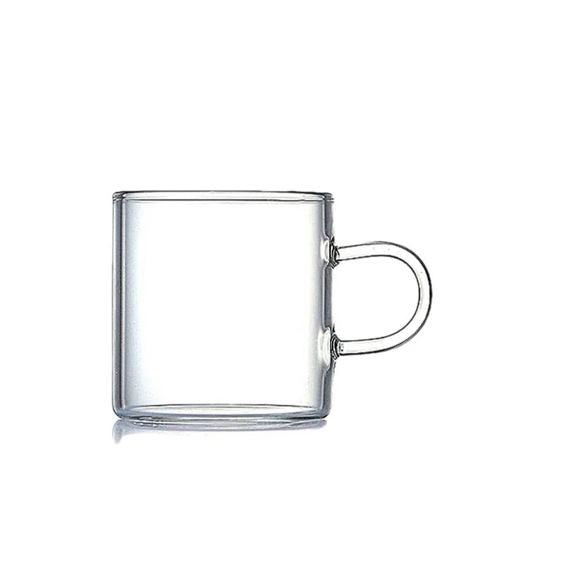 DecorBites™ 2PC 120ml Glass Handle Coffee Cup Tea Mug Set for Milk Beer Juice