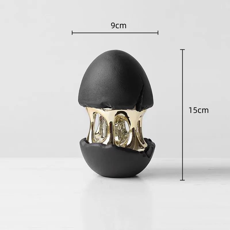 DecorBites™ Abstract Eggshell Hollow Out Cracked Egg Decorative Figurine