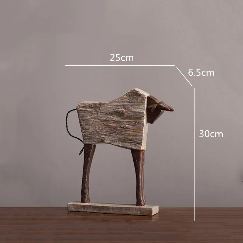 DecorBites™ Horse Sculpture: Handmade Wood Grain Design, Animal Figurine for Home Decor