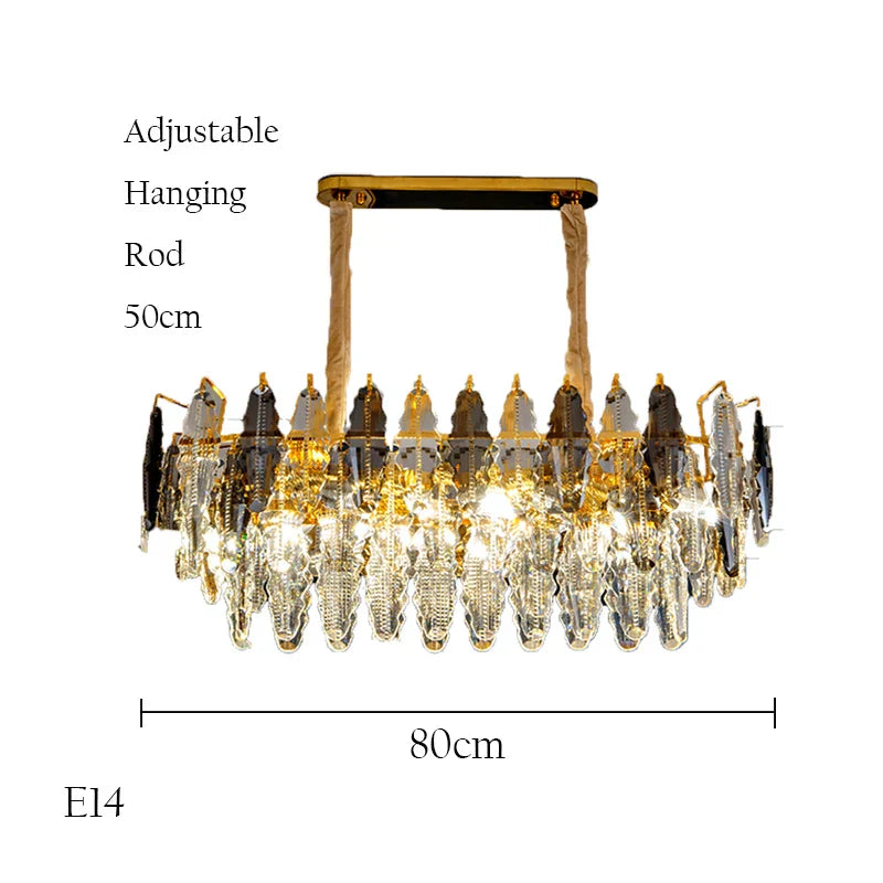 DecorBites™ Crystal Chandelier Pendant Light for Living Room Bedroom Foyer