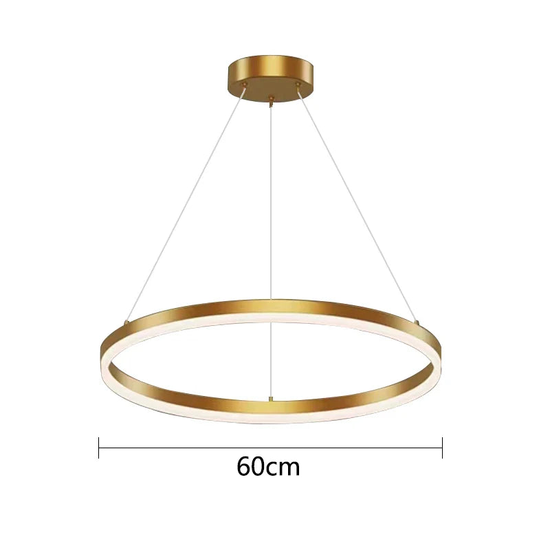 Lámpara colgante DecorBites™ Gold Ring, lámpara de techo LED circular de acrílico