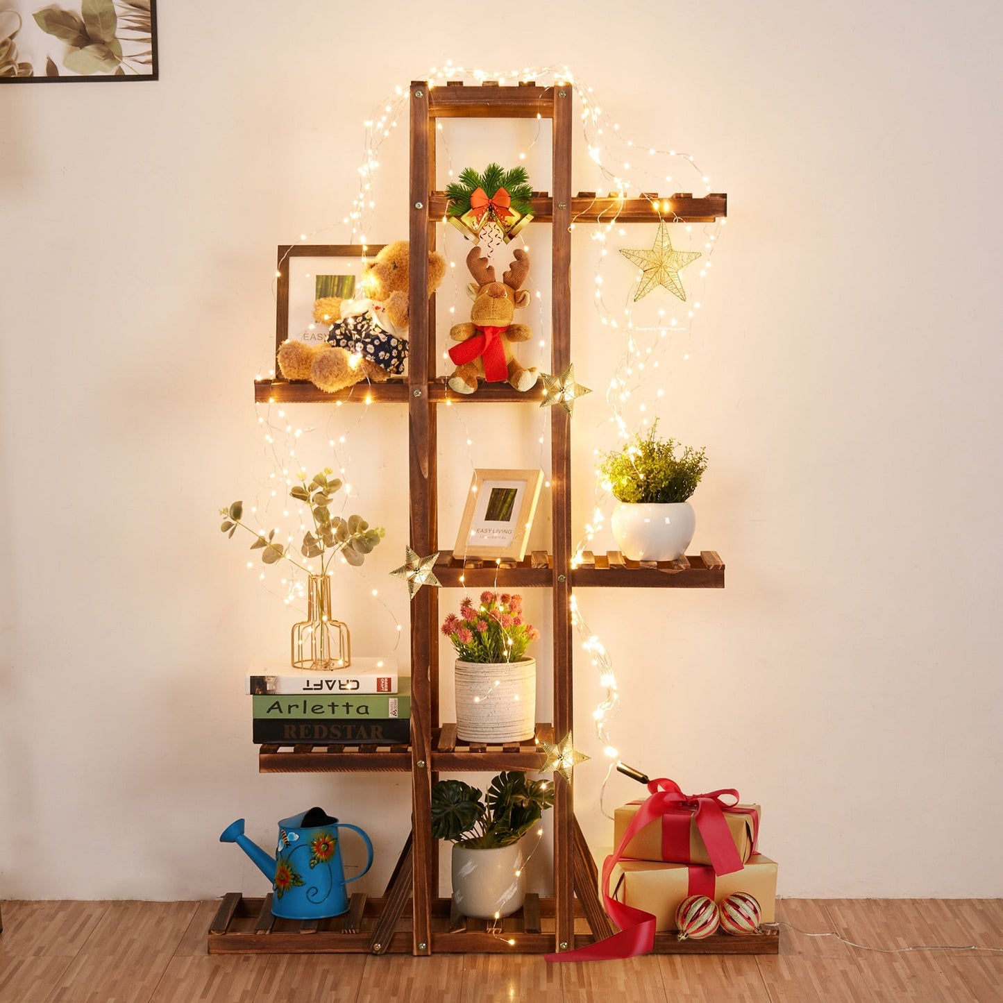 Vidkun - Tall Plant Stand Tiered Plant Stand Plant Shelf Indoor & Outdoor Plant Shelf Flower Stand