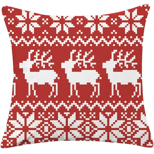 DecorBites™ Christmas Cotton Linen Pillowcases - Decorative Sofa Cushion Cover in Various Sizes