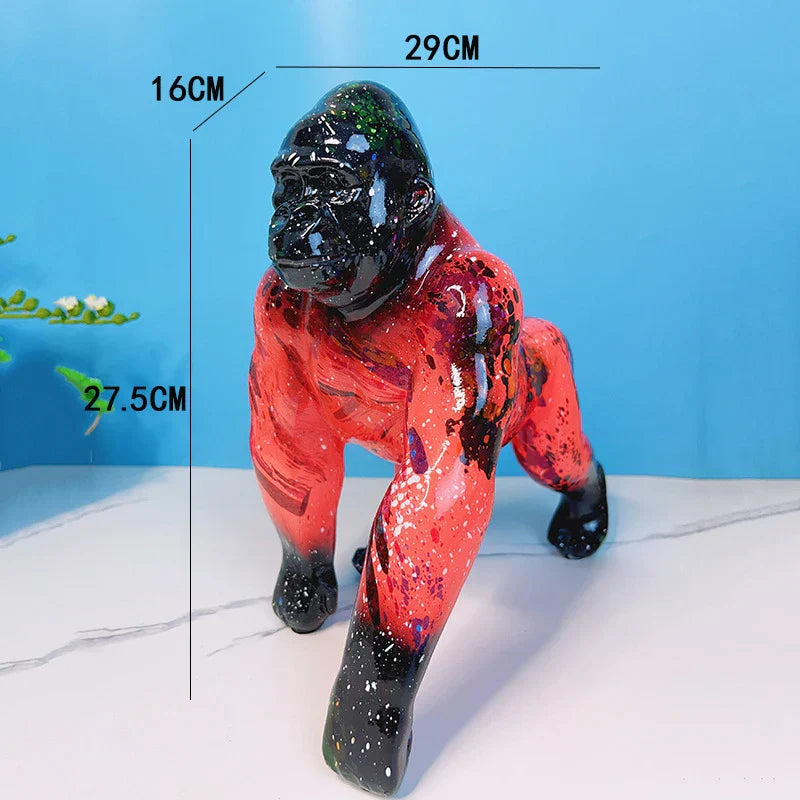 DecorBites™ Gorilla Sculpture: Modern Home Decor Baboon Ornament & Abstract Figurine