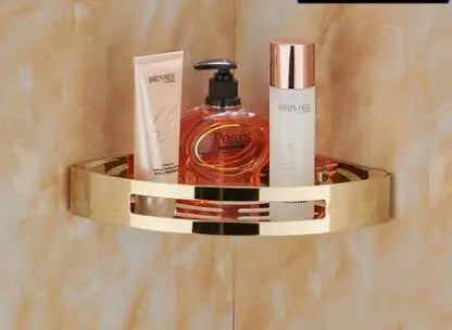 Estante esquinero para baño DecorBites™ de acero inoxidable dorado – Organizador de ducha color oro rosa