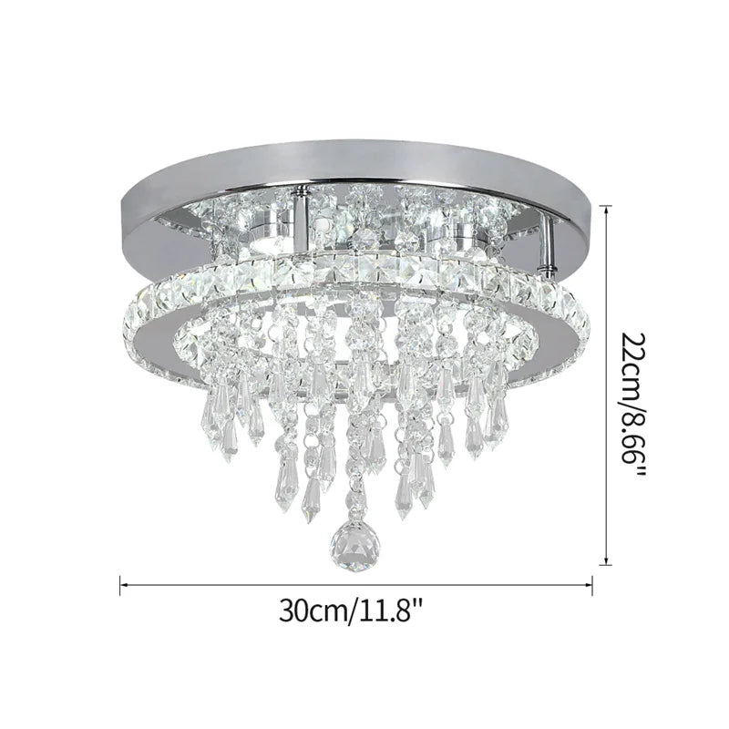 DecorBites™ K9 Crystal LED Chandelier Luxe Smart Ceiling Lamp Pendant Light