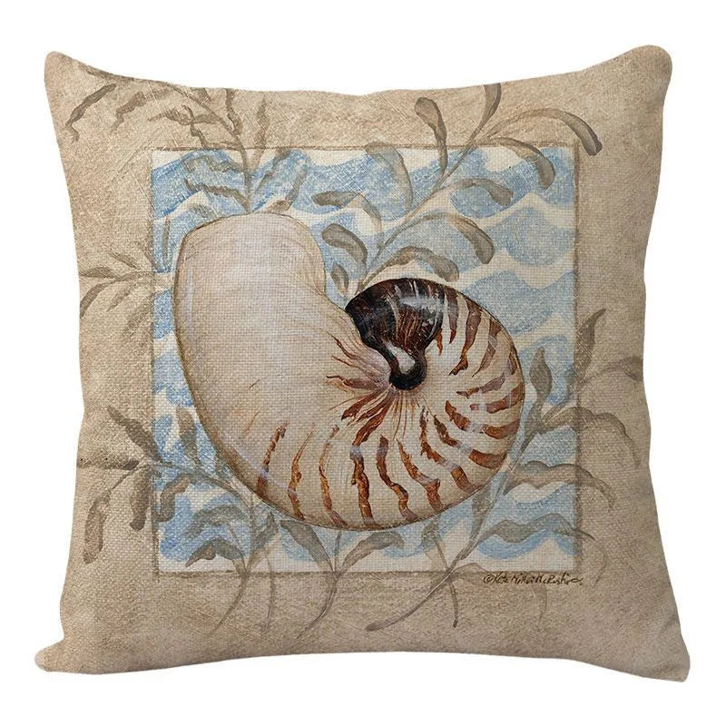 DecorBites™ Coastal Cushion Cover - Sea Theme Decorative Sofa Pillowcase