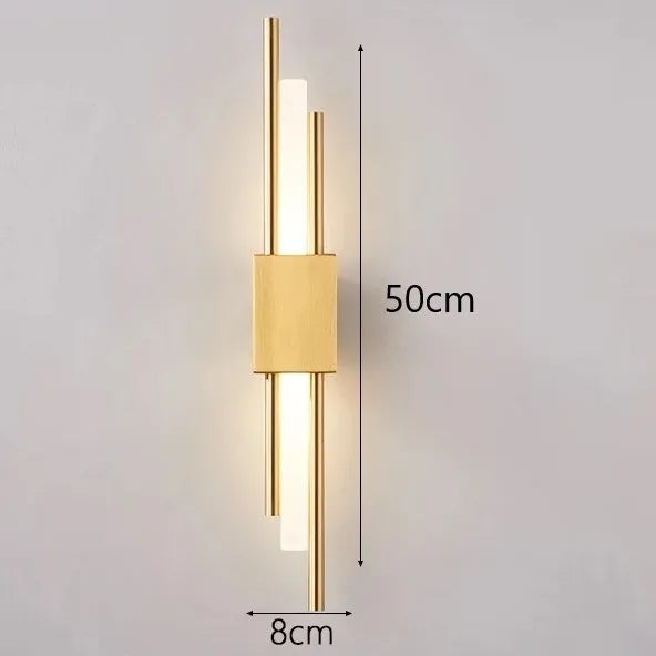 DecorBites™ Black & Gold Acrylic Pipe Wall Lamp, Modern LED Room Decor Sconce