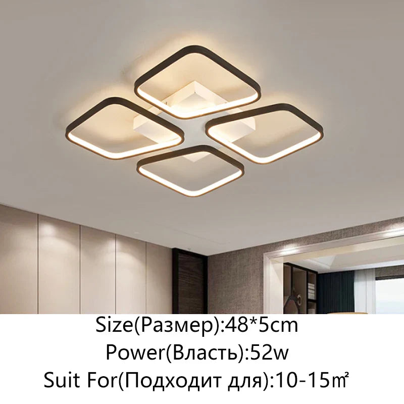 DecorBites™ LED Ceiling Lights: Modern, Stylish, Minimalist Black for Living Room and Restaurant