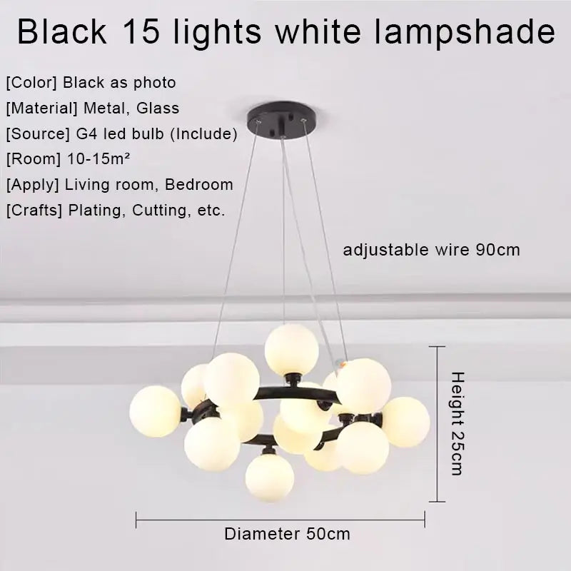 DecorBites™ Gold LED Chandelier, Modern Pendant Light for Living Room, Kitchen, Bedroom, Dining Room