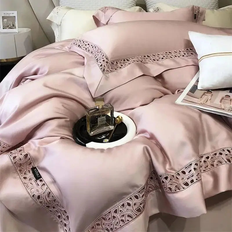 DecorBites™ Eucalyptus Fiber Hollow Wide Edge Bedding Set - Soft, Silky, & Breathable