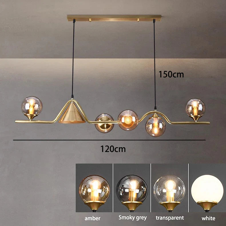 Nordic Glass Globe Pendant Chandelier in Smoky Grey