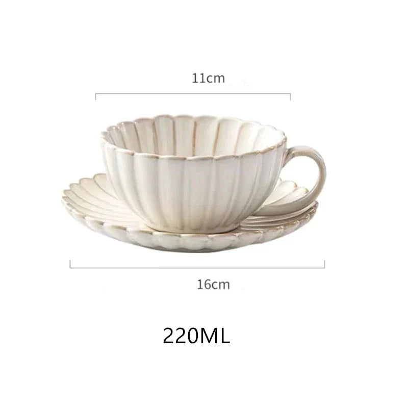 DecorBites™ Ceramic Afternoon Tea Cup Set for Breakfast Lemon Tea Milk Coffeeware
