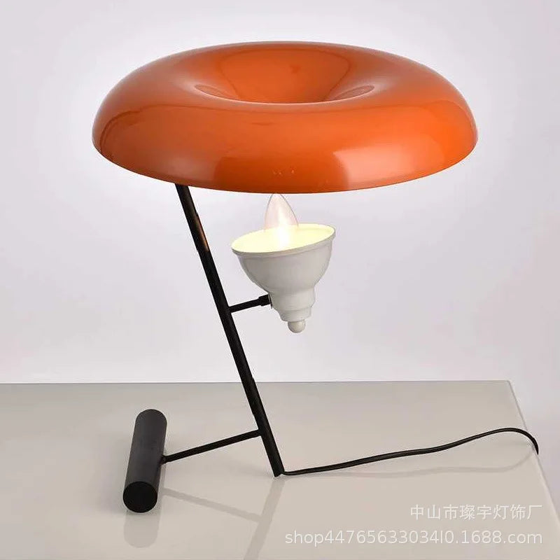 DecorBites™ Elegant Nordic Desk Lamp with Orange Lampshade for Living Room, Bedroom and Study
